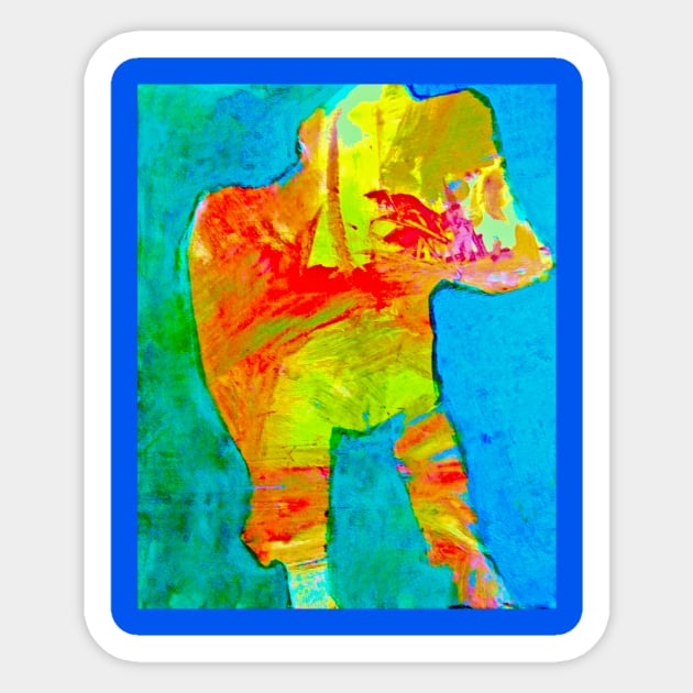 Abstract Expressionist Dog – Bold Colorful Art Sticker by DonWillisJrArt